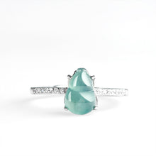 Natural Jade Ring Adjustable Silver Hulu Jadeite Ring