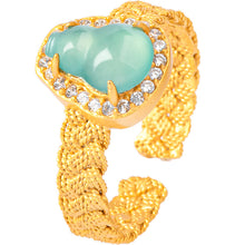 Natural Jade Ring Adjustable Silver Hulu Jadeite Ring