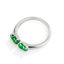 Natural Jade Ring Adjustable Silver Hulu Jadeite Ring