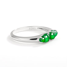 Natural Jade Ring Adjustable Silver Hulu Jadeite Ring
