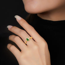 Natural Jade Ring Adjustable Silver Hulu Jadeite Ring