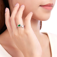 Natural Jade Ring Adjustable Silver Hulu Jadeite Ring