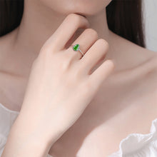 Natural Jade Ring Adjustable Silver Hulu Jadeite Ring