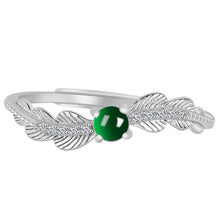 Natural Jade Ring Adjustable Silver Jadeite Ring