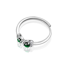 Natural Jade Ring Adjustable Silver Jadeite Ring