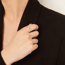 Natural Jade Ring Adjustable Silver Jadeite Ring