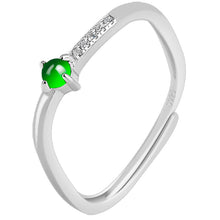 Natural Jade Ring Adjustable Silver Jadeite Ring