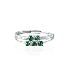 Natural Jade Ring Adjustable Silver Jadeite Ring