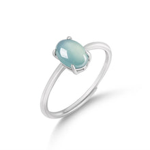 Natural Jade Ring Adjustable Silver Jadeite Ring
