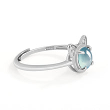 Natural Jade Ring Adjustable Silver Jadeite Ring