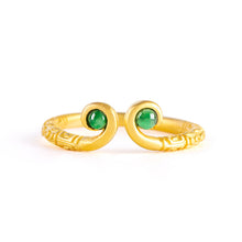 Natural Jade Ring Adjustable Silver Jadeite Ring