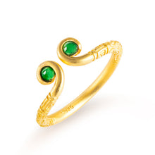 Natural Jade Ring Adjustable Silver Jadeite Ring