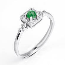 Natural Jade Ring Adjustable Silver Jadeite Ring