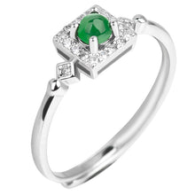 Natural Jade Ring Adjustable Silver Jadeite Ring