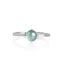 Natural Jade Ring Adjustable Silver Jadeite Ring