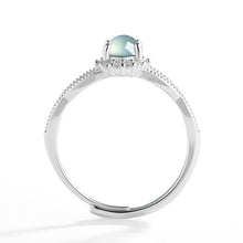 Natural Jade Ring Adjustable Silver Jadeite Ring