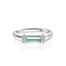 Natural Jade Ring Adjustable Silver Jadeite Ring
