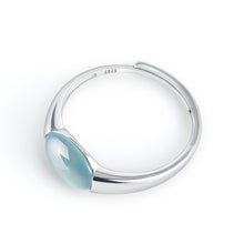 Natural Jade Ring Adjustable Silver Jadeite Ring