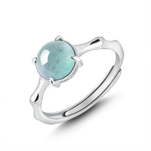 Natural Jade Ring Adjustable Silver Jadeite Ring
