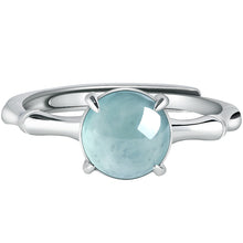 Natural Jade Ring Adjustable Silver Jadeite Ring