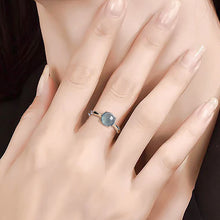 Natural Jade Ring Adjustable Silver Jadeite Ring