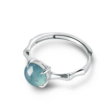 Natural Jade Ring Adjustable Silver Jadeite Ring