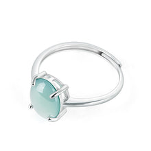 Natural Jade Ring Adjustable Silver Jadeite Ring