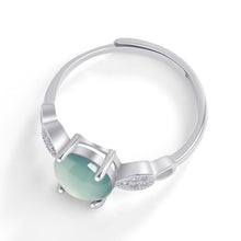 Natural Jade Ring Adjustable Silver Jadeite Ring
