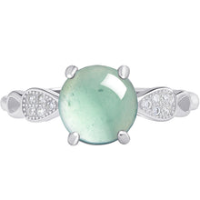 Natural Jade Ring Adjustable Silver Jadeite Ring