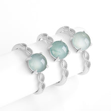 Natural Jade Ring Adjustable Silver Jadeite Ring