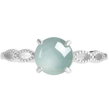 Natural Jade Ring Adjustable Silver Jadeite Ring