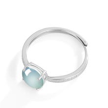 Natural Jade Ring Adjustable Silver Jadeite Ring