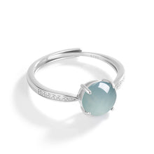 Natural Jade Ring Adjustable Silver Jadeite Ring