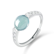 Natural Jade Ring Adjustable Silver Jadeite Ring
