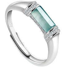 Natural Jade Ring Adjustable Silver Jadeite Ring