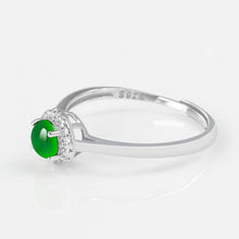 Natural Jade Ring Adjustable Silver Jadeite Ring