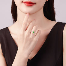 Natural Jade Ring Adjustable Silver Jadeite Ring