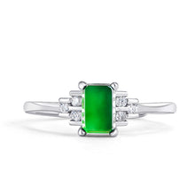 Natural Jade Ring Adjustable Silver Jadeite Ring