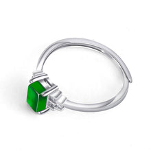 Natural Jade Ring Adjustable Silver Jadeite Ring