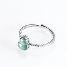 Natural Jade Ring Adjustable Silver Jadeite Ring