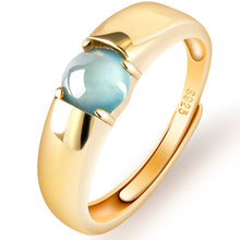 Natural Jade Ring Adjustable Silver Jadeite Ring