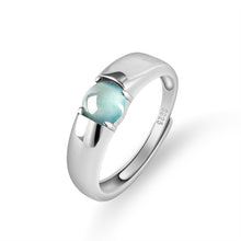 Natural Jade Ring Adjustable Silver Jadeite Ring