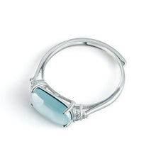 Natural Jade Ring Adjustable Silver Jadeite Ring