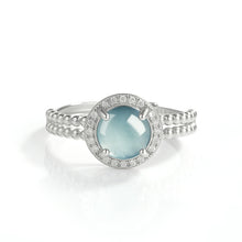 Natural Jade Ring Adjustable Silver Jadeite Ring