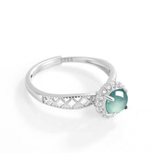Natural Jade Ring Adjustable Silver Jadeite Ring