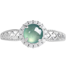 Natural Jade Ring Adjustable Silver Jadeite Ring