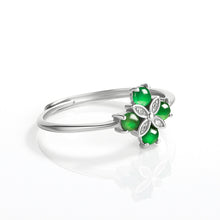Natural Jade Ring Adjustable Silver Jadeite Ring