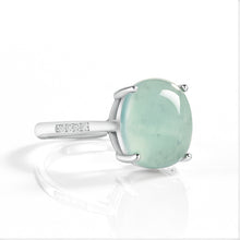 Natural Jade Ring Adjustable Silver Jadeite Ring