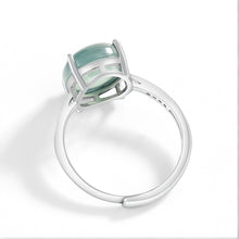 Natural Jade Ring Adjustable Silver Jadeite Ring