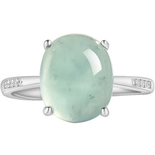 Natural Jade Ring Adjustable Silver Jadeite Ring